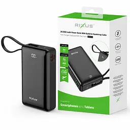 Power Bank 20000 mAh Rixus RXPB02B Compact Digital Display 22.5W Black - мініатюра 4