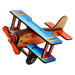 Дитячий дерев'яний 3D конструктор Турбо планер PuzzleOk Puz-00959 27 деталей - мініатюра 5