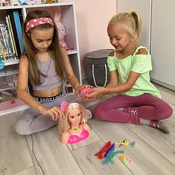 Манекен-голова для зачісок та макіяжу Kruzzel 23437 з аксесуарами, лялька для плетіння волосся та моделювання - мініатюра 4