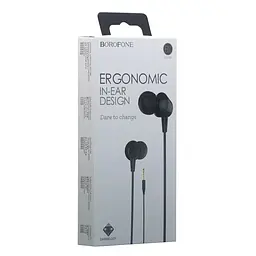 Провідні вакуумні навушники Borofone BM20, 3.5mm, 1.2m, Чорний - мініатюра 7