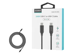 Кабель USB Type-C Choetech USB Type-C to USB Type-C 1m Black (XCC-1035) - мініатюра 4