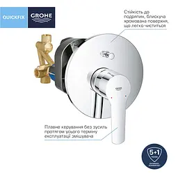 Душева система прихованого монтажу Grohe QuickFix Start UA202803R3, Хром - мініатюра 6