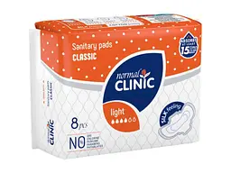 Прокладки гігієнічні NORMAL CLINIQUE Денні 4 краплі 8 шт (Classic Silk feeling)