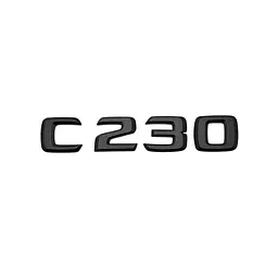 Емблема напис C230 для Mercedes-Benz C-Class чорна глянцева 135х23 мм пластик (на скотчі)