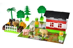 Конструктор блоковий QB300-005 "Block&Steps: Весела Ферма" + ходилка та меморі гра 3в1, 79дет. qbee - мініатюра 4