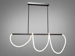 Люстра стельова LED Diasha 9752-L1200BHR Мотузка 32W, чорний хром, регульована висота, для вітальні, кухні, офісу, кафе - мініатюра 2
