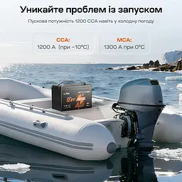 Акумуляторна батарея літій-залізо-фосфатна з Bluetooth та підігрівом стартерна / тягова 12.8В 165А*год LiFePO4 LiTime Dual Purpose L12V165-150-DP-BT-CCA1K2-4-A100 (44-00532) - мініатюра 5