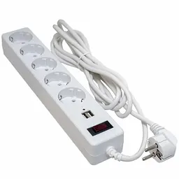 Мережевий фільтр Patron на 5 розеток + 2 x USB білий 3 м (EXT-PN-SP-53-USB-W)