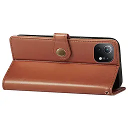 Шкіряний чохол-книжка Getman Gallant (PU) для Xiaomi Mi 11 Коричневий - мініатюра 5