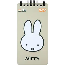 Блокнот Yes 80x160 мм, 60 арк. подв. спіраль "Miffy Beige", клітинка