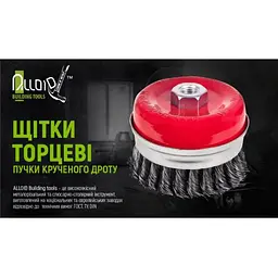 Щітка торцева посилена "пучки крученого дроту" 100мм, М14х2 Alloid