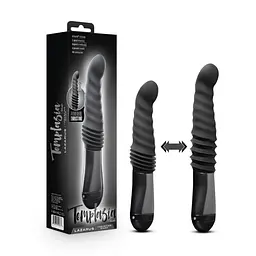 Пульсатор Blush Temptasia - Lazarus Thrusting Dildo - Black, ребристий стовбур, 3 швидкості - мініатюра 7