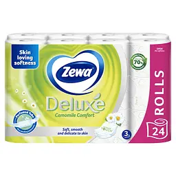 Туалетний папір Zewa Deluxe Ромашка тришаровий 24 рулони - мініатюра 2