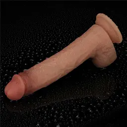 Фалоімітатор - Sliding Skin Pro Dual Layer Silicone Dong 9" Flesh - мініатюра 2