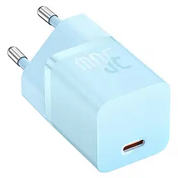 МЗП Baseus GaN5 Fast Charger (mini) 30W (1USB-C) + кабель Type-C to Type-C (P10110902) Galaxy Blue - мініатюра 2