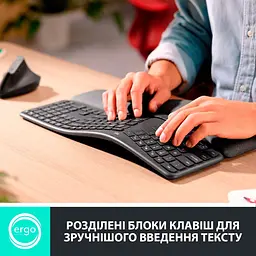 Клавіатура Logitech ERGO K860 for Business Bluetooth/Wireless UA Black [920-010352] [81153] - мініатюра 7