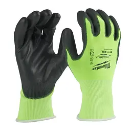 Рукавиці робочі сигнальні Hi-Vis Milwaukee з опором порізам 1/A рівня розмір 11/XXL