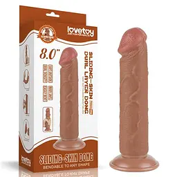 Фалоімітатор - Sliding-Skin Dual Layer Dong 8" Brown #2