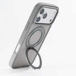 Противоударный чехол-панель для Apple iPhone 17 Pro Max, Unit Stand2, серый, силикон + поликарбонат, защита всего корпуса, с подставкой, поддержка магнитных держателей и беспроводной зарядки (MagSafe), ArmorStandart (ARM86339) - мініатюра 5