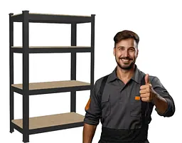 Стелаж металевий 150x70x30 4 полиці (чорний) - мініатюра 4