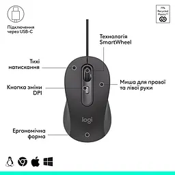 IT набір Signature Slim MK620 Wired Combo for Business - GRAPHITE Logitech teh0027089 - мініатюра 4