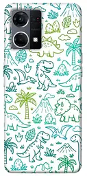 TPU чохол Demsky Dino pattern для Oppo Reno 7 4G