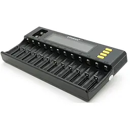 Зарядний пристрій для акумуляторів Liitokala 12 Slots+2, Ni-Mh/Li-ion/LiFePo4/Крона, LED+LCD (Lii-S12)