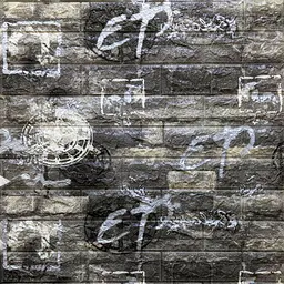 Самоклеюча декоративна 3D панель Sticker Wall під чорну цеглу графіті 700x770x6мм 027 SW-00000077