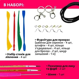 Творчий набір для виготовлення прикрас Метелик PG-003A з полімерної глини - мініатюра 2