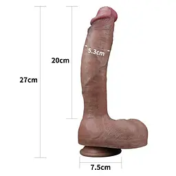 Фаломітатор з присоскою Lovetoy, 27,5 см (коричневий) - мініатюра 2