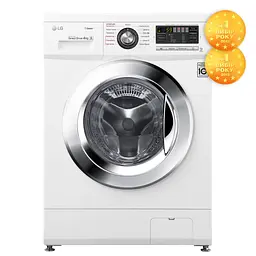 Пральна машина LG з фронтальним завантаженням F1096SDS3, 4кг, 1000, A++, Пар, глибина 36см, Дисплей, Інвертор, Білий (F1096SDS3) - мініатюра 2
