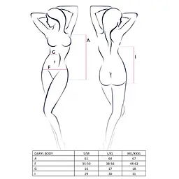 Боді з дуже глибоким декольте Passion DARYL BODY S/M, black - мініатюра 7