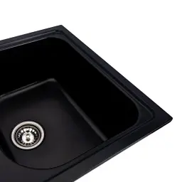Кухонна мийка Platinum 7950 Equatoria гранітна глянцева з кріпленням 79x50 см чорна (000035799) - мініатюра 6