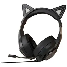 Навушники Hoco Cute cat luminous cat ear gaming headphones W107 чорно рожеві 6931474791252 - мініатюра 2