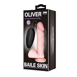 Реалістичний вібратор Baile Oliver 19.5 см тілесний - мініатюра 6