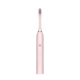Чорна Електрична зубна щітка Sonic Toothbrush Х-3 ультразвукова акумуляторна 4 змінні насадки в комплекті - мініатюра 3