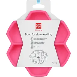 Миска собак та котів Waudog Silicone для повільного харчування 750 мл рожева - мініатюра 5