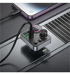 Автомобільний FM модулятор (трансмітер) Hoco E86 2хUSB Type-C PD48W + QC3.0 - мініатюра 3