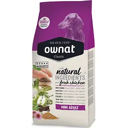 Сухий корм Ownat Classic Mini Adult корм для дорослих собак малих і міні порід, з куркою, 4 кг