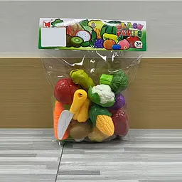Ігровий набір муляжів овочів та фруктів на липучках Slash Fruits з ножем (1273B)