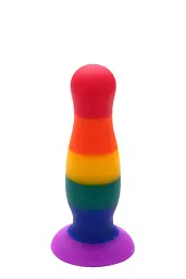 Райдужна анальна пробка Colourful Love Plug - мініатюра 3