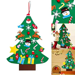 Дитяча ялинка з іграшками із фетру на стіну 95*70см ялинка Chrismas Free - мініатюра 2