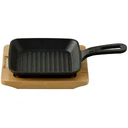 Сковорода чавунна міні MasterPro Cook & share з дошкою для сервірування 13.7 см (BGMP-3808-4) - мініатюра 3
