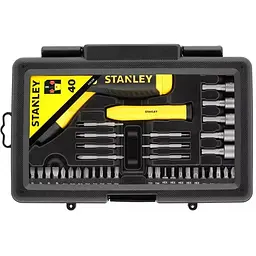 Викрутка реверсивна Stanley Pistol Grip Ratchet тріщатка насадки 38 шт. DW (0-63-038) - мініатюра 2