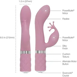 Розкішний вібратор-кролик Pillow Talk Kinky із кристалом Сваровські - мініатюра 8
