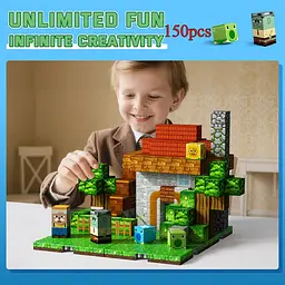 Магнітний конструктор Minecraft 250 шт (150 та 4 основи) по грі Майнкрафт Війна рослин Mk001033 - мініатюра 6