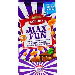 Шоколад молочний Корона Max Fun Карамель, мармелад і печиво 150 г (918395) - мініатюра 2