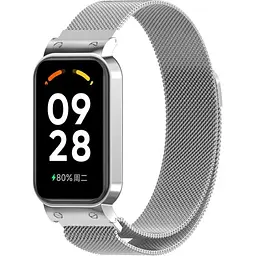 Ремінець-бампер DK для Xiaomi Redmi Smart Band 2 Metal Milanese Loop Magnetic (016244) (silver)