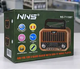 Радіоприймач NNS NS-7115BT — портативний Bluetooth FM/AM акумуляторний - мініатюра 4