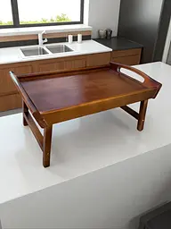 Складаний кавовий столик для сніданку в ліжко 42×28×17 см №1 - мініатюра 4